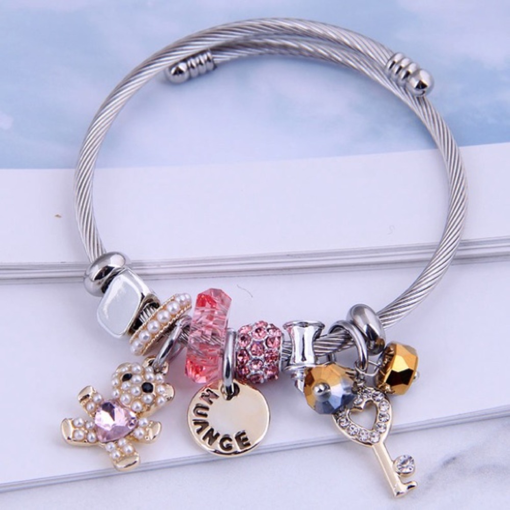 Pink bear bracelet